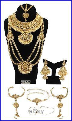 Indian Fashion Set Necklace Gold Plated Bollywood Bridal Wedding Bridal Jewelry