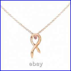 0.04Cts Pink Diamond Drop Pendant Necklace Set in 14K Rose Gold