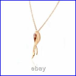 0.04Cts Pink Diamond Drop Pendant Necklace Set in 14K Rose Gold