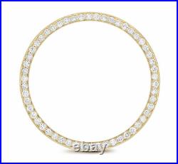 1.25ct Bead Set Diamond Bezel Double Cut For Rolex 36mm Datejust 18k Yellow