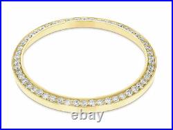 1.25ct Bead Set Diamond Bezel Double Cut For Rolex 36mm Datejust 18k Yellow