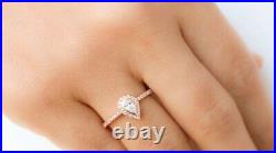 1.30CT Pear Cut Diamond & Pearl 14K Rose Gold Over Engagement Bridal Ring Set