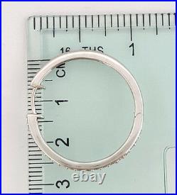 1 ct 14k White Gold Round Cut Diamond Channel Bead Set Hoop Earrings 7.9Gm 1.13