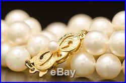 100% Authentic Mikimoto 18K Yellow Gold & Cultured Pearl Necklace & Earring Set