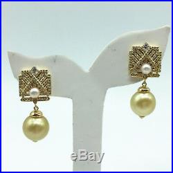 100% Guarantee 1215mm South Sea Golden Pearl Earrings Pendant Necklace Sets