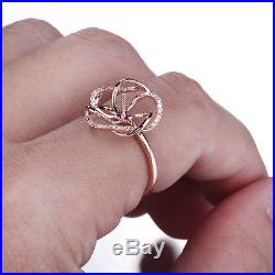 10K Rose Gold 8-11mm Pearl Round Cut Semi-Mount Engagement Diamond Ring Setting
