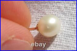 10K Yellow Gold 4-5mm White Cream 18 Pearl Necklace & Earring Set Brodkey's