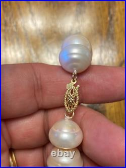 10K Yellow Gold Fresh Water LARGE BAROQUE PEARL NECKLACE & EARRINGS SET 10K Yellow Gold Fresh Water LARGE BAROQUE PEARL NECKLACE & EARRINGS SET