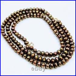 10KT JCM Bronze Freshwater Pearl Necklace And Bracelet Set