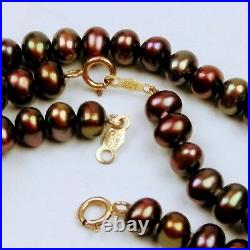 10KT JCM Bronze Freshwater Pearl Necklace And Bracelet Set