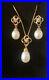 10k-Gold-Dangle-Pearl-and-Diamond-Earrings-and-Necklace-Set-01-oc
