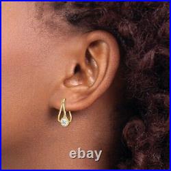 10k Yellow Gold Cubic Zirconia Cz Hoop Earrings Ear Hoops Set Drop Dangle Fine
