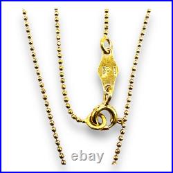 10k Yellow Gold Drop Ball Beaded Designer Earring Necklace Matching Set