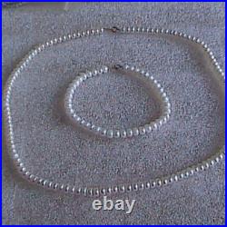 10k Yellow Gold Pearl Necklace/Bracelet Set