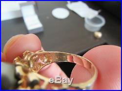11mm Tahitian Black Pearl Set in 14K Yellow Gold Plumeria Ring, Size 8.5
