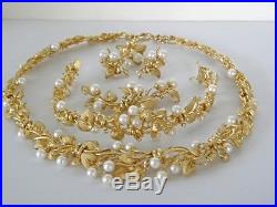 $14,950 SET 14K Yel Gold Diamond Pearl Necklace Bracelet Pin Earrings Ring 125Gr