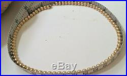 14 Gram 14k Yellow Gold 5mm 16 Collar Bead Necklace & 5mm 7 Bead Bracelet Set