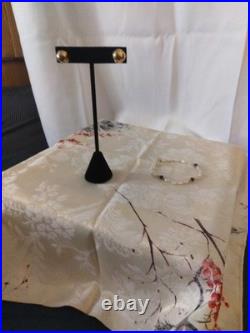 14 Karat Gold Dome Stud Earrings With A 14 Karat Gold Pearl Amethyst