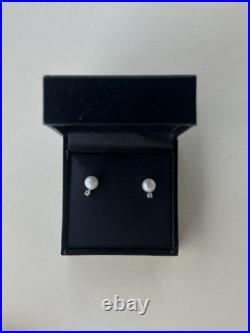 14 Kt Freshwater Pearl & Diamond Earring Set Brand New