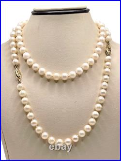 14K Antique Cultured Pearl 18 Necklace 7 Bracelet 14K Gold Fishhook Clasp Set 14K Antique Cultured Pearl 18 Necklace 7 Bracelet 14K Gold Fishhook Clasp Set