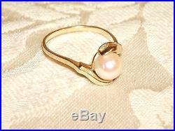 14k Gold Pearl Jewelry Set Bracelet Necklace Ring Lot