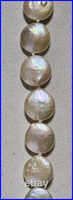 14K Gold 11mm Baroque Coin Pearl Necklace Bracelet & Earring Set