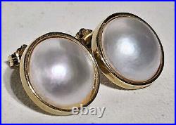 14K Gold 11mm Baroque Coin Pearl Necklace Bracelet & Earring Set