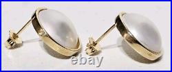 14K Gold 11mm Baroque Coin Pearl Necklace Bracelet & Earring Set