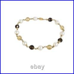 14K Gold Beaded Garnet Citrine Pearl Necklace Bracelet Set World Wide Imports