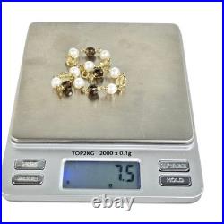 14K Gold Beaded Garnet Citrine Pearl Necklace Bracelet Set World Wide Imports