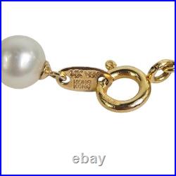 14K Gold Beaded Garnet Citrine Pearl Necklace Bracelet Set World Wide Imports