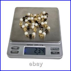 14K Gold Beaded Garnet Citrine Pearl Necklace Bracelet Set World Wide Imports