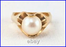 14K Gold Cathedral Set Approximately 8.5mm Pearl Size 5.5