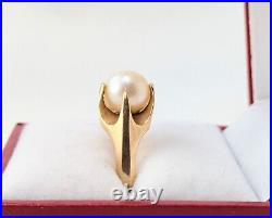 14K Gold Cathedral Set Approximately 8.5mm Pearl Size 5.5