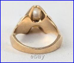 14K Gold Cathedral Set Approximately 8.5mm Pearl Size 5.5