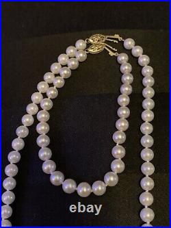 14K Gold Clasp Cultured Freshwater Pearl Necklace & Bracelet Set, 28 Grams Wt