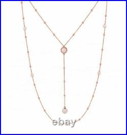 14K Gold Genuine Freshwater Pearl Drop Lariat And Long Two Necklaces Set Gift