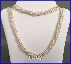 14K Gold JCM Jacmel Mauritius 5 Strand Freshwater Pearl Necklace-Bracelet Set