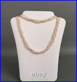 14K Gold JCM Jacmel Mauritius 5 Strand Freshwater Pearl Necklace-Bracelet Set
