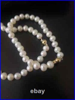 14K Gold Pearl Bracelet and Necklace Set New