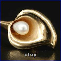 14K Gold Pearl Cala Lily Brooch and Earring Set 14K Gold Pearl Cala Lily Brooch and Earring Set