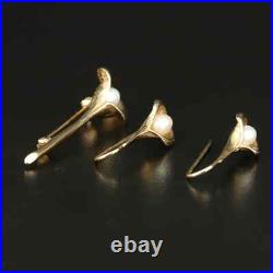 14K Gold Pearl Cala Lily Brooch and Earring Set 14K Gold Pearl Cala Lily Brooch and Earring Set