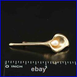 14K Gold Pearl Cala Lily Brooch and Earring Set 14K Gold Pearl Cala Lily Brooch and Earring Set