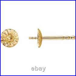 14K Gold Pearl Cup Earring Stud Setting 3mm-14mm Pearl 1 Piece