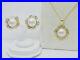 14K-Gold-Wavy-Greek-Key-Mabe-Pearl-Omega-Back-Earrings-Pendant-Necklace-Set-01-uu