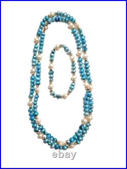 14K Gold and Freshwater Pearls 33 Necklace and 6 6.5 Bracelet Set 14K Gold and Freshwater Pearls 33 Necklace and 6 6.5 Bracelet Set