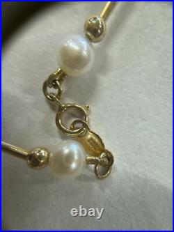 14K Gold and Pearl Necklace and Bracelet Set