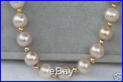 14K Natural Pink Pearl Necklace, Bracelet, Earring Set