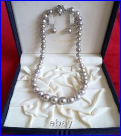 14K Silver South Sea Pearl Necklace & Earrings Set 9.5mm & 12mm 14K Silver South Sea Pearl Necklace & Earrings Set 9.5mm & 12mm
