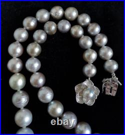 14K Silver South Sea Pearl Necklace & Earrings Set 9.5mm & 12mm 14K Silver South Sea Pearl Necklace & Earrings Set 9.5mm & 12mm